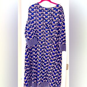 INC International Concepts Zigzag Pattern Faux Wrap Dress